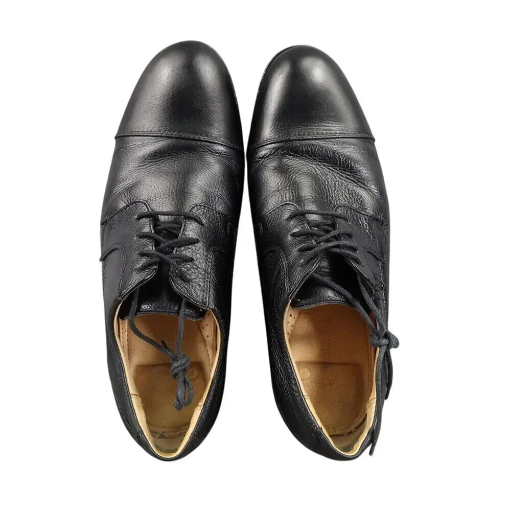 Belvedere Shoes Men 10.5 Oxford Cap Toe Duke Leather Black Classic Comfort Dress